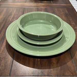 Fiesta Fiestaware 3 piece place setting in Sage (retired)